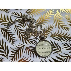 Dr. Cullen pendant necklace made with Twilight book pages
